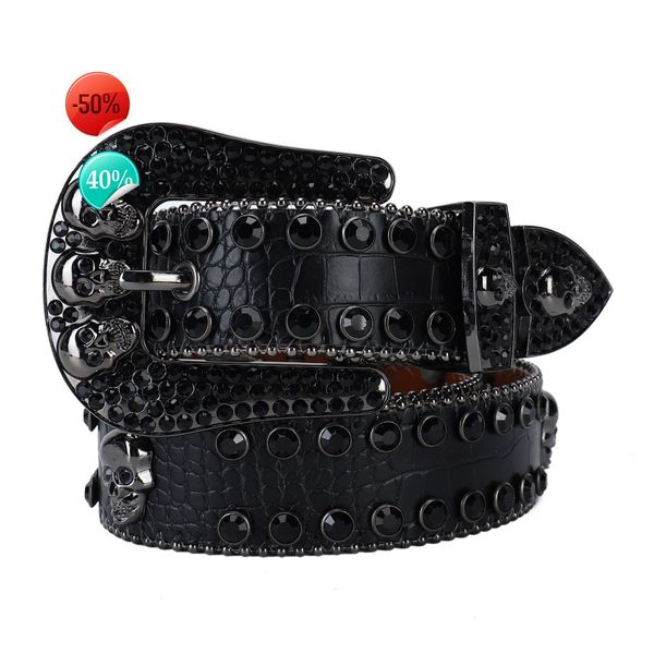 

Womens designer rhinestone b belt simon belt for men women shiny diamond waistbands white luxury beaded skull snakeskin handmadelml, Pink