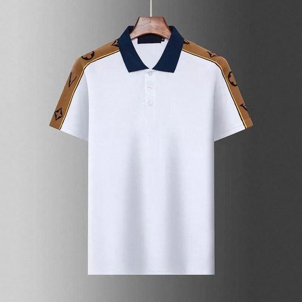 

Popular Designer polo shirt Summer men shirts Embroidered letters Luxury Men's Casual polo shirt Business tee England Style Shirts Man Tops Asian Size M--XXXL, Beige