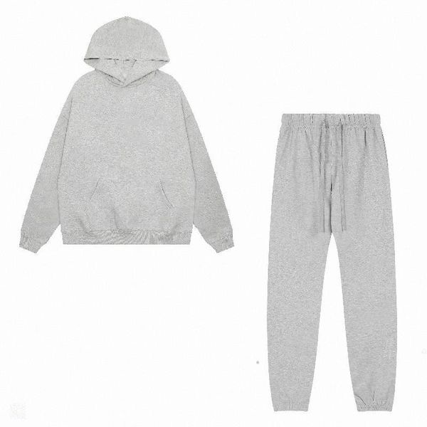 

Men hoodies Designer hoodies Printed Sportswear Men Warm one and Two Pieces Set Loose Hoodie Sweatshirt Pants Sets Hoodie jogging 03, Dark grey