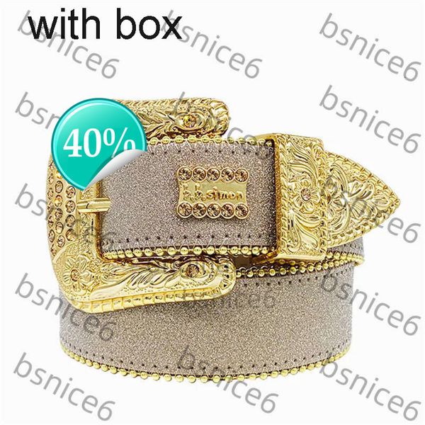 

bb simon belt Designer Bb Belt Simon Belts for Men Women Shiny dia belt on Black Blue white multicolour with bg rhies as gift 98aml, Gold