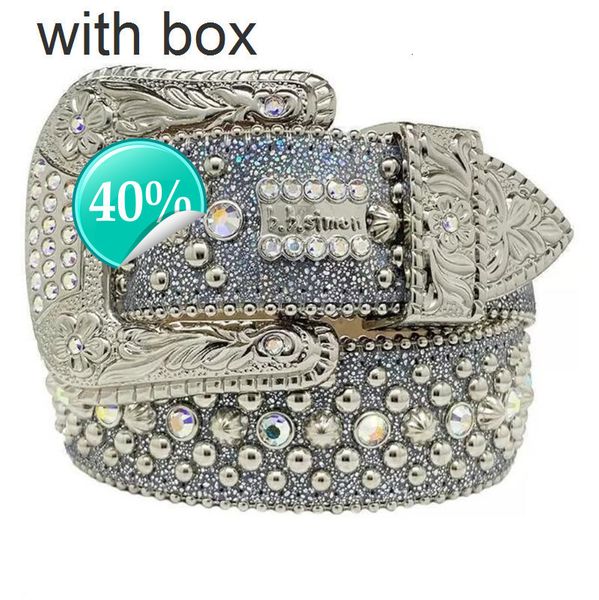 

BB simon belt bb belt Luxury Strap Men Women Rhinestones Designer Belt Western Bling Crystal Diamond Studded Beltsml, 9_color