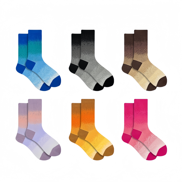 

gradient knitted socks for couples college style midcalf custom color pair, Blue
