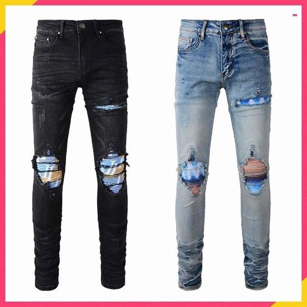 

designer jeans for mens jeans high quality fashion mens jeans cool style luxury designer pant distressed ripped biker black blue jean slim fit motorcycle A1, Beige