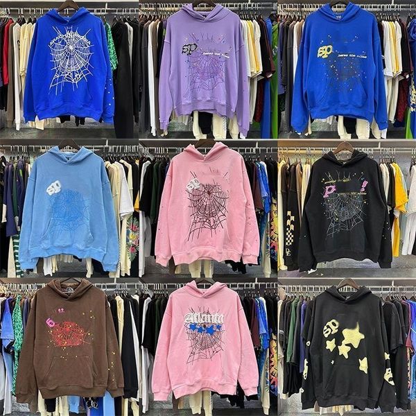 

new Men Woman shirts Sweatshirts Pink Hoodie Young Thug Hooded Web Tracksuit Pullover Spyder Trousers spider hoodie, Purple