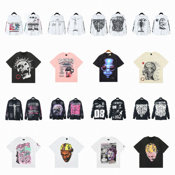 

designer t shirt shirts graphic tee tshirt mens clothes men tee tshirts clothing oversized crew neck loose hip hop rock gothic y2k womens long sleeve streetwear shirt, Multi