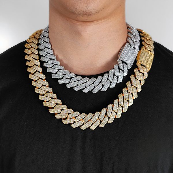 

Hip Hop Chains for Men 25MM Jewelery Necklace Designer Jewelry Cuban Link Moissanite Chain Custom Diamond Iced Out Pass Diamond Test