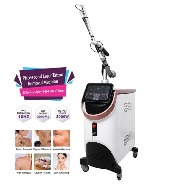 Q Switch Nd Yag Picosecond Laser 532nm 755nm 1064nm 1320nm Diode Laser Tattoo Removal Pico Laser Eyebrow Washing Birthmark Removal Machine