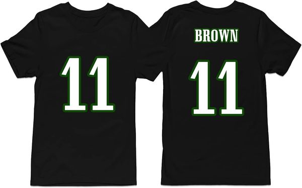 Brown Football T- Shirt Cotton Jersey 11 Free shipping Free shipping Free shipping