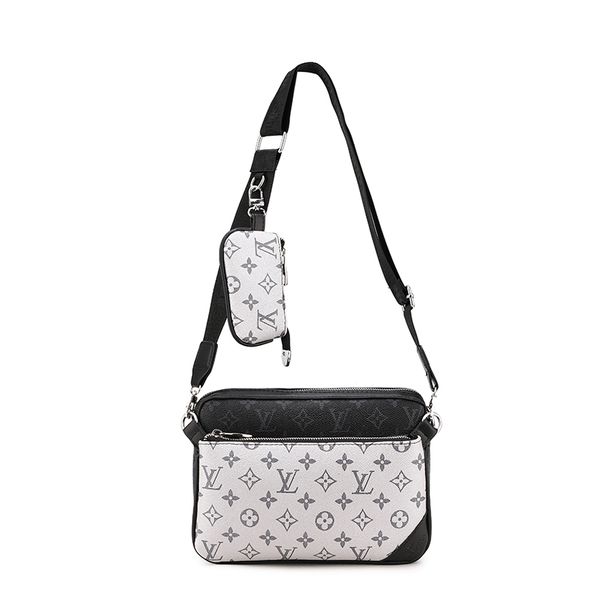 

High Quality Designer mens womens TRIO Cross Body Wallets Leather tote Patchwork handbag shoulder bags Totes Purse Crossbody Bag with dust bag A167, Purple