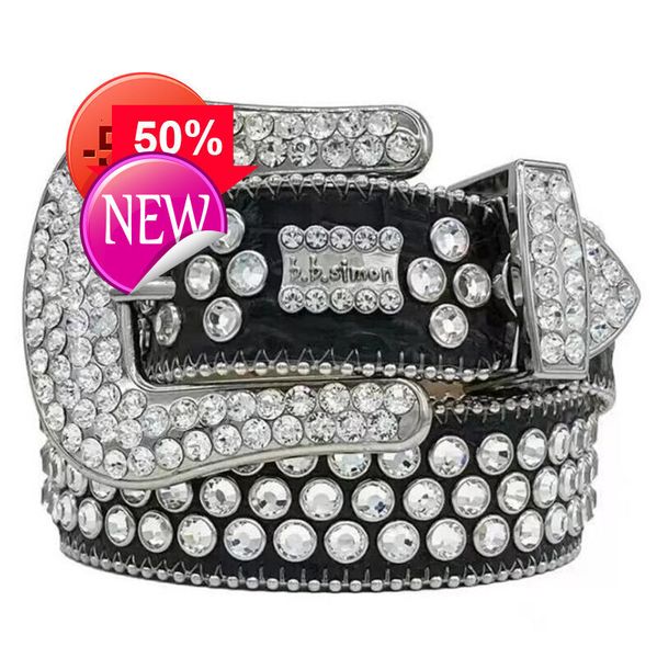 

Designer Bb Belt Simon Belts for Men Women Shiny dia belt on Black Blue white multicolour with bg rhies as giftlod, Red