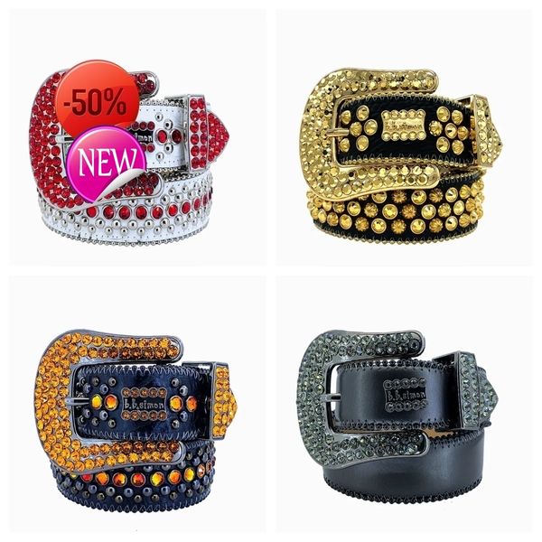 

Diamond belt Designer Bb Simon Belts For Men Women Shiny Diamond Belt On Multicolour With Bling Rhinestones As Giftlmld, Brown