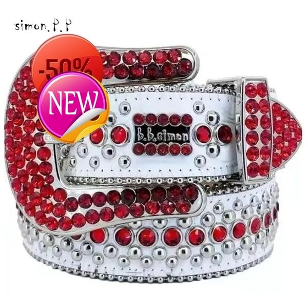 

Bb Belt Simon Belt for Men Women Shiny Diamond Belt Black on Black Blue White Multicolour with Bling Rhinestone As Gift 250102lkd, F_color