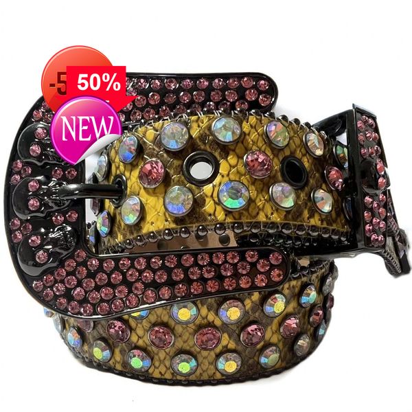 

Classic Designer Bb Belt Simon Belts for Men Women Shiny diamond belt Gem skull scalp clasp rhinestones as giftlod, 4_color