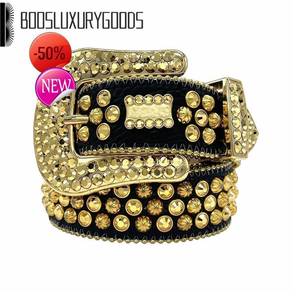 

2022 Designer Belt Bb Simon Belts for Men Women Shiny diamond belt Static Gold cintura uomo boosluxurygoodslmld, With logo bb simon