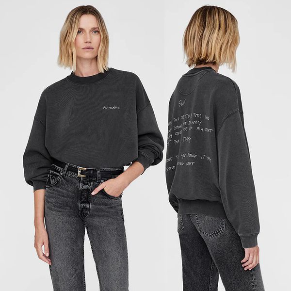 

Women Hooded Sweatshirt 25 Spring New Top Designer Cotton Pullover Jumper bing Graffiti Letter Print Wash Water Stir Fry Color Old Black Grey Fashion Hoodie Sweaters, Lightyellow