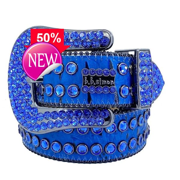 

2024 Designer Belt Men Woetmen Bb Simon Belt Luxury Retro Needle Buckle BeltS 20 Color Crystal diamond B i B idhod, Multi