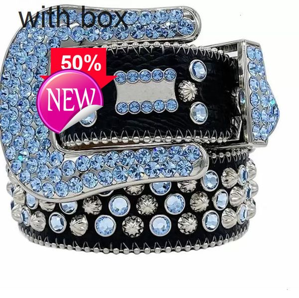 

Designer Bb Belt Simon Belts for Men Women Shiny Diamond Belt Black on Black Blue White Multicolour with Bling Rhinestones As Gift AAAod, 4_color