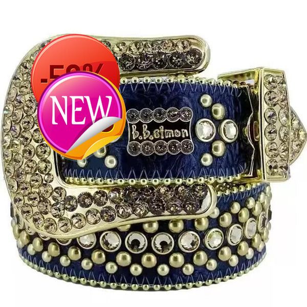 

Belts Designer belt bb simon belt for Men Women Shiny diamond belt Black on Black Blue white with bling rhinestones as gift 5VL0lkd, 3_color