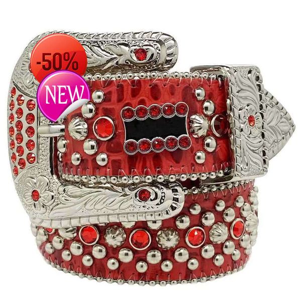 

Fashion Belts for Women Designer Mens Bb Simon rhie belt with bg rhies 1169esslmld, Black