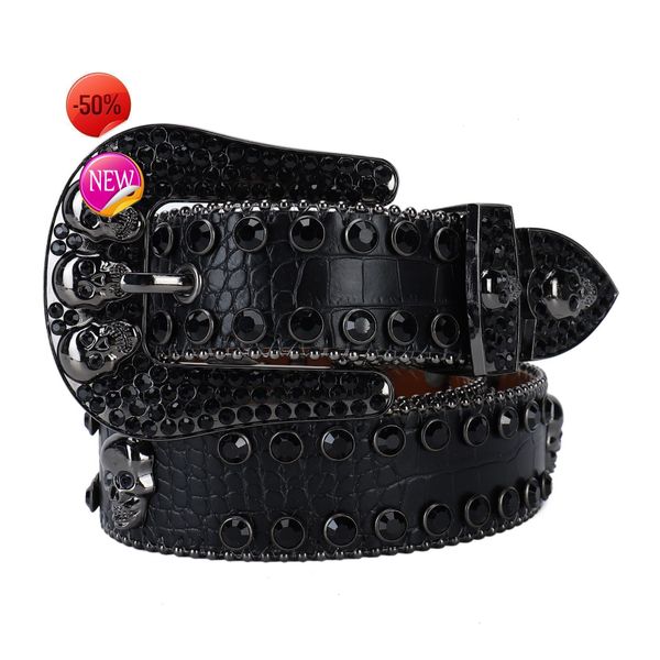 

Womens designer rhinestone b belt simon belt for men women shiny diamond waistbands white luxury beaded skull snakeskin handmadelkd, Pink