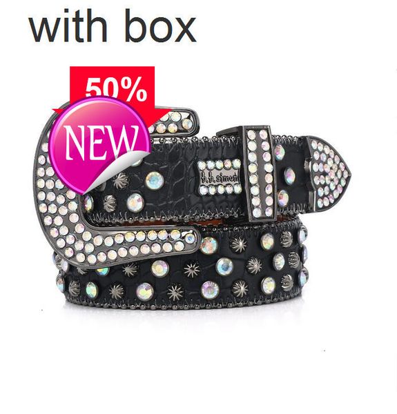 

fashion diamond bb simon belt Bling studded crystal belt Casual woman Leather designer for man lady belts punk Belts Mens rock Luxurys rhinestone buckleod, 04_color
