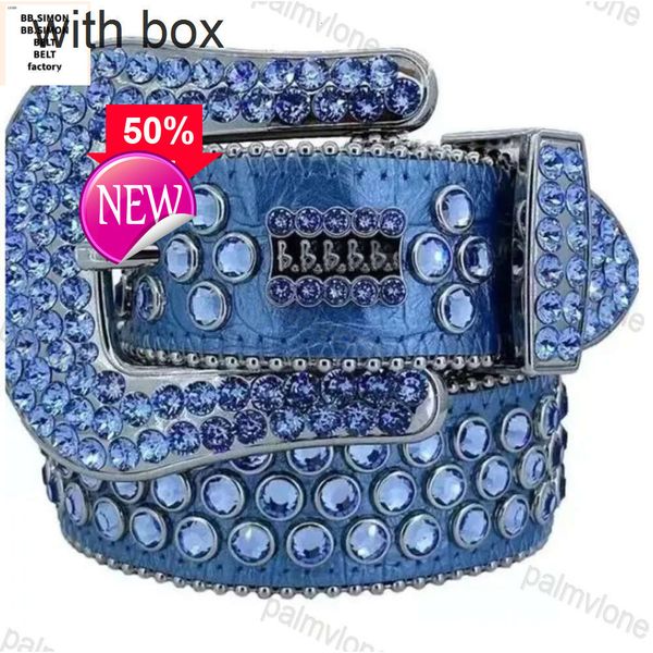 

designer bb simon belt bb belt rhinestone studded western leather belt for men women vintage bling waist belts for pants jeans mens buckle with box diamond 23-1od, Black