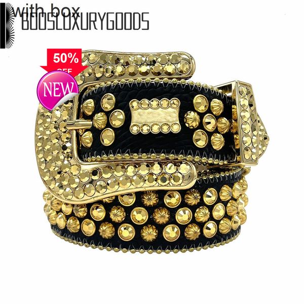 

2022 Designer Belt Bb Simon Belts for Men Women Shiny diamond belt Static Gold cintura uomo boosluxurygoodsod, With logo bb simon