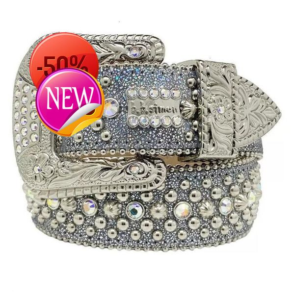 

BB simon belt bb belt Luxury Strap Men Women Rhinestones Designer Belt Western Bling Crystal Diamond Studded Beltslkd, 11_color