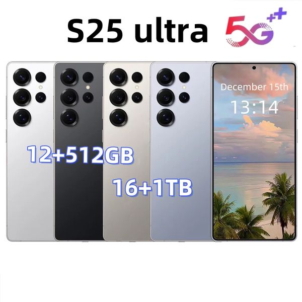 

S24 25 Ultra 5G mobile cell phone Dual SIM Phone 6.8HD+ Display 18MP+50MP Camera Android 14 Mobile Fingerprint, Blue