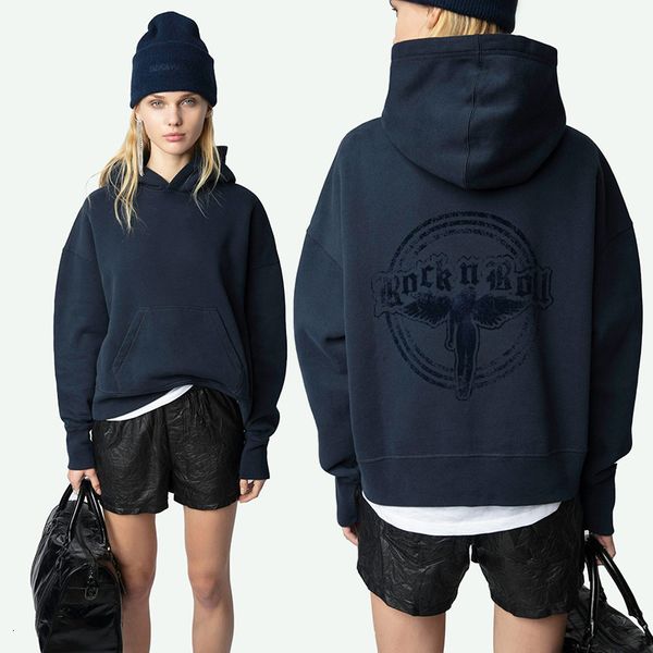 

Women Hoodie Sweatshirts 25 Top Designer Cotton Casual Sweater New Classic Front Wing Print Back Angel Pattern Fleece Hooded Loose Pullover Jumper tn, Gradient