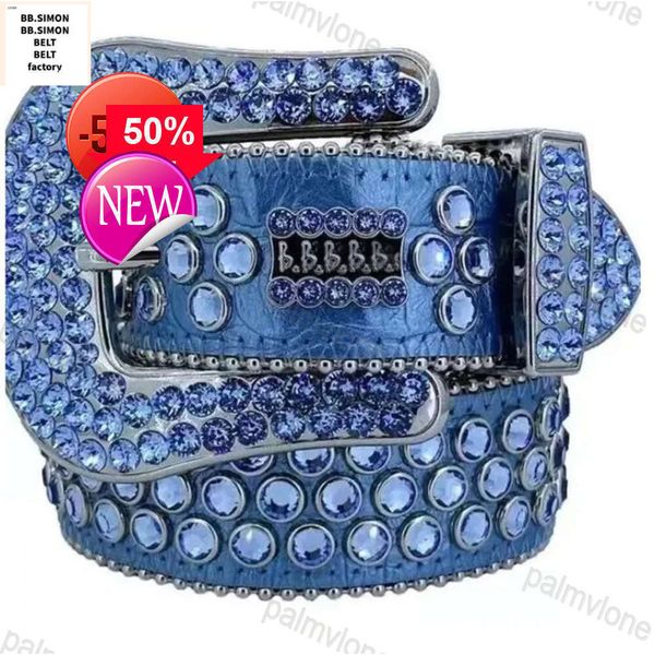 

designer bb simon belt bb belt rhinestone studded western leather belt for men women vintage bling waist belts for pants jeans mens buckle with box diamond 23-1lod, Black