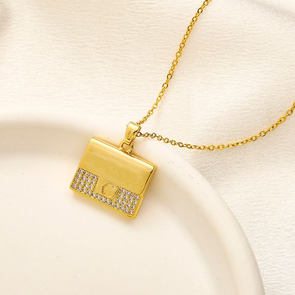 

Designer Brand Necklaces for Women Crystal Heart Pendant 18k Gold Plated Choker Wedding Party Jewelry Gifts