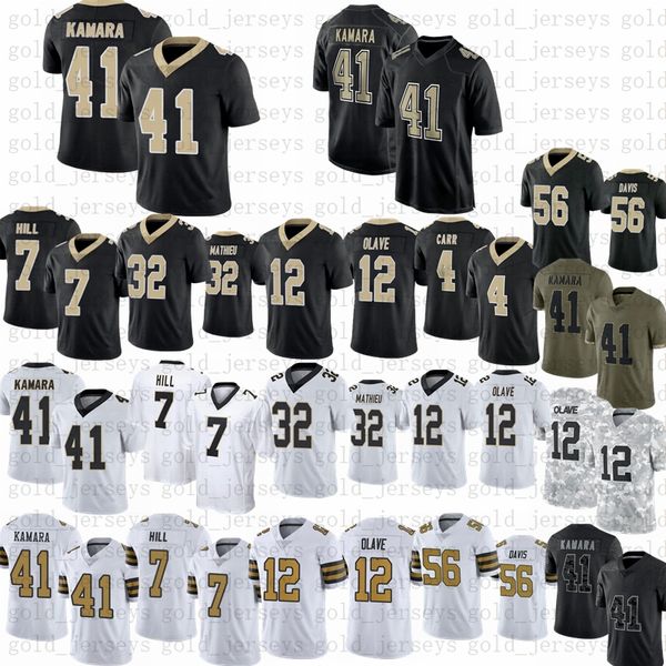 Alvin Kamara Spencer Rattler Derek Carr Football Jerseys Chris Olave Taysom Hill Tyrann Mathieu Demario Davis Taliese Fuaga McKinstry