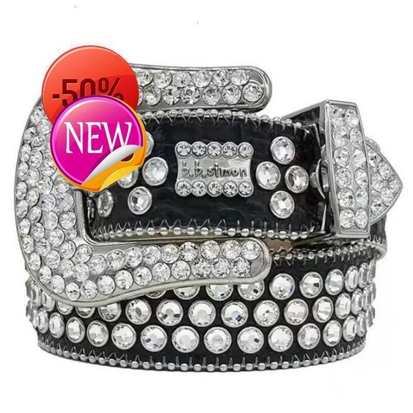 

2023 Designer Bb Belt Simon Belts for Men Women Shiny diamond belt Black on Black Blue white multicolour with bling rhinestones as gift 100-125cmlkd, Pink