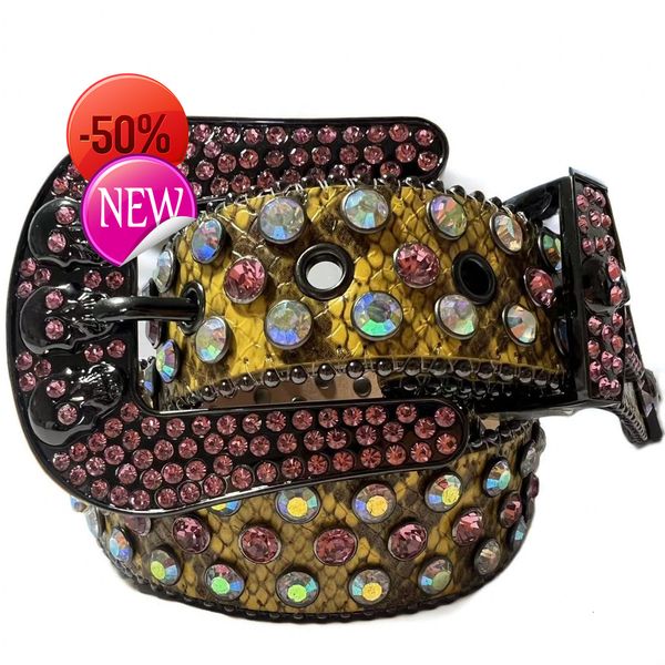 

Classic Designer Bb Belt Simon Belts for Men Women Shiny diamond belt Gem skull scalp clasp rhinestones as giftlmld, 5_color