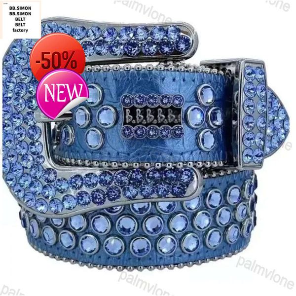 

designer bb simon belt bb belt rhinestone studded western leather belt for men women vintage bling waist belts for pants jeans mens buckle with box diamond 23-1lmld, Black
