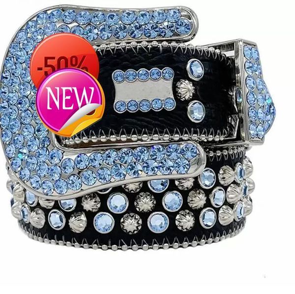 

Designer Bb Belt Simon Belts for Men Women Shiny Diamond Belt Black on Black Blue White Multicolour with Bling Rhinestones As Gift AAAlkd, 3_color