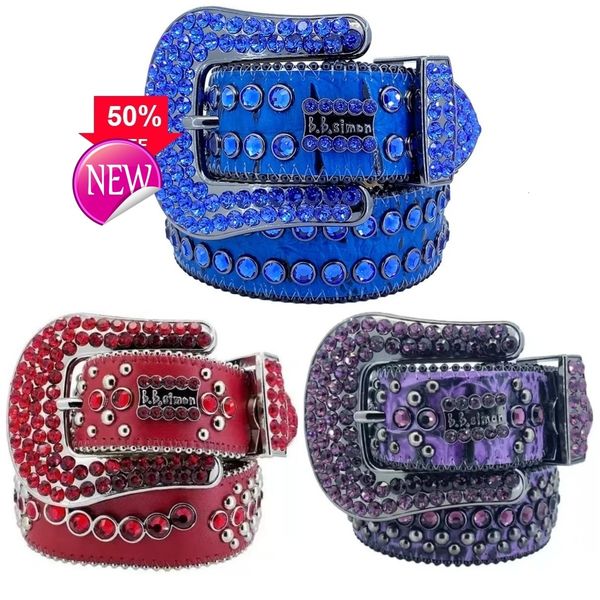 

Luxury Designer Belts designer men belt Bb Skull buckle soft diamond Fashion Design Buckle lady belts leather belts decorated with colorful diamonds Retro Needleod, Black