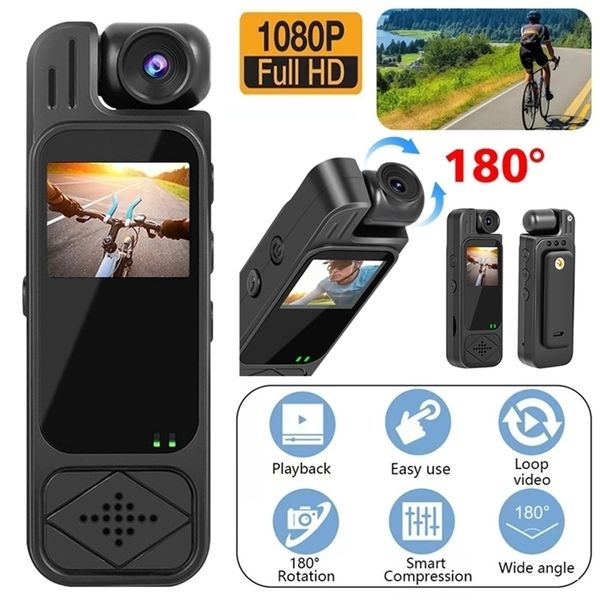 

HD 1080P Mini Camera Portable Digital Video Recorder Worn Small Body Cam Infrared Night Vision Sports DV Camcorders 250220CJ, Black