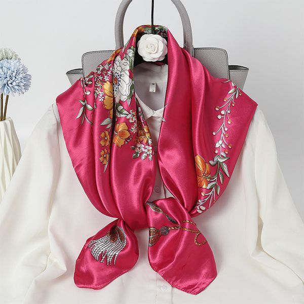 

Spring new high-end imitation silk printed small scarf --856601