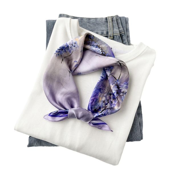 

Silk square scarf for women Chinese style printed mulberry silk scarf --850793