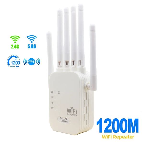 

1200Ms Wireless WiFi Repeater 24G 5G Dual Band Router Signal Extender Long Range Amplifier WIFI Booster 250213