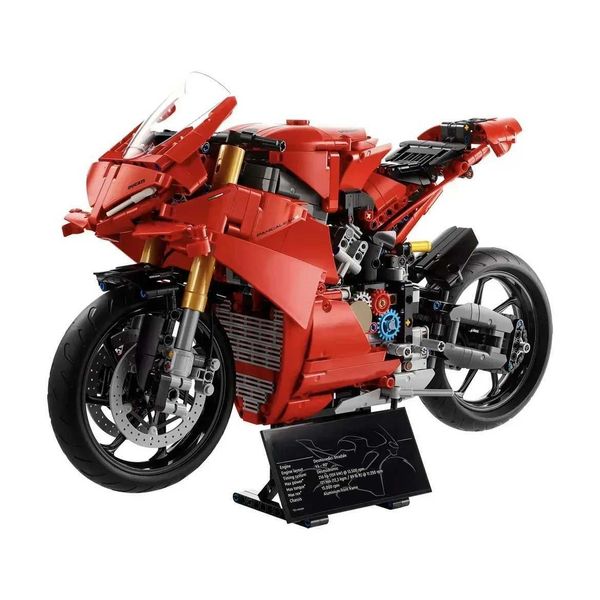 Technical V4 S Motorcycle Cpatible 42202 Building Blocks Mechanical Model DIY Bricks Toys For Children Boy Birthday Gift Z250225