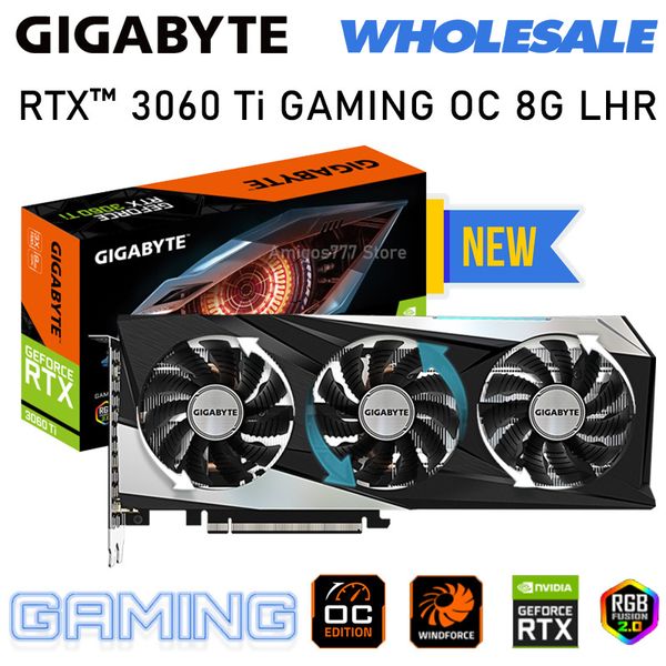 Graphics Card DDR6 Gigabyte GeForce RTX 3060 Ti GAMING OC 8GB 14000MHz 256bit 8 pin GeForce RTX 3060Ti Gaming PC Video Card New
