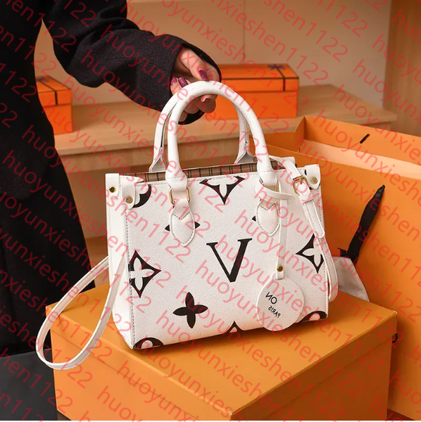 

2025 High Quality Onthego Luxurys Designers Bags Womens Handbags Purse Flower Tote Bag Ladies Casual Tote PVC Leather Shoulder Bags Female Big Purse, 8#