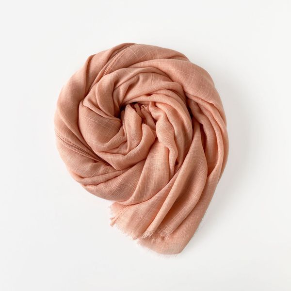 

8030 Solid color imitation cotton and linen gauze scarf imitation pearl chiffon long scarf single color