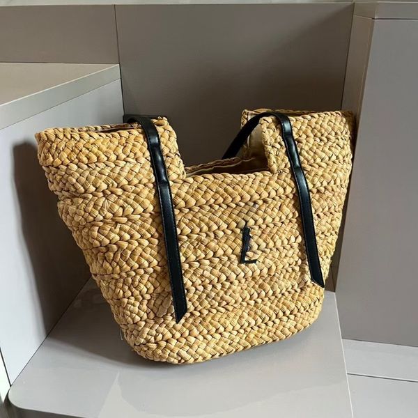 

Fashion beach woven bag handbag shoulder bags designer bag letter woven grass trend 2025, Red