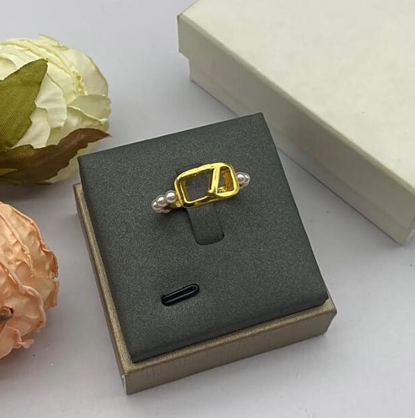 

Luxury Band Rings Classic Crystal Opening Ring 18k Gold Plated Designer Wedding Rings for Women Bridal Party Jewelry