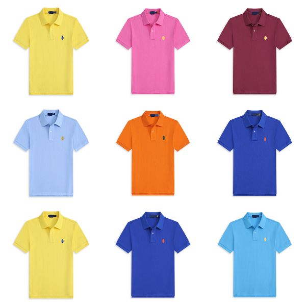 

New Summer Men T shirt Fashion Luxury Embroidery Big Small Horse crocodile t shirts for men Fashion polo shirt men polo tshirt casual Cotton breathable Lapel T-shirt, Colour2