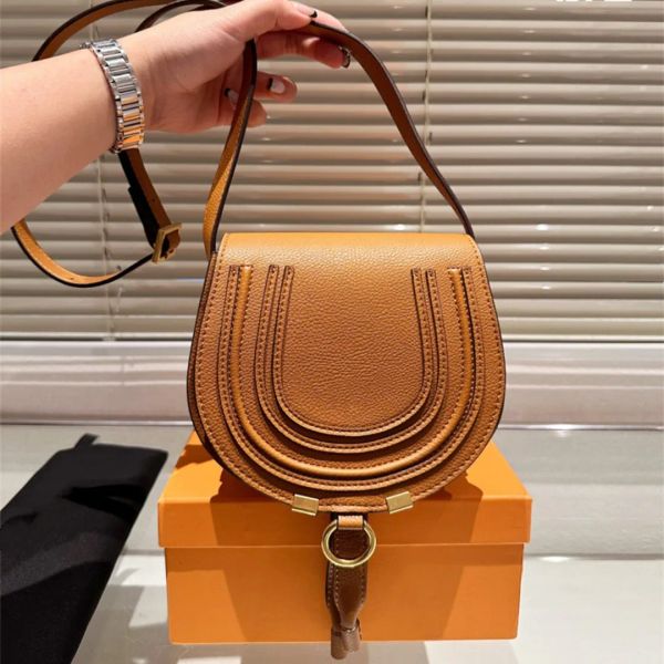 

Woman Saddle Shoulder Bags crossbody designer bag luxury saddles vintage mini cross body lady purses Leather Letters 2025 BFD2502285, Chocolate